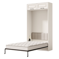 Illusion Murphy moderne en bois blanc caché Murphy lit mural pliant gain de place armoire de rangement Queen King pleine grandeur