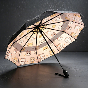 Windproof Black Coating UV Protection Reverse Folding Umbrella For Sun And <b>Light</b> Rain Car Use Umbrella - Product Image 6