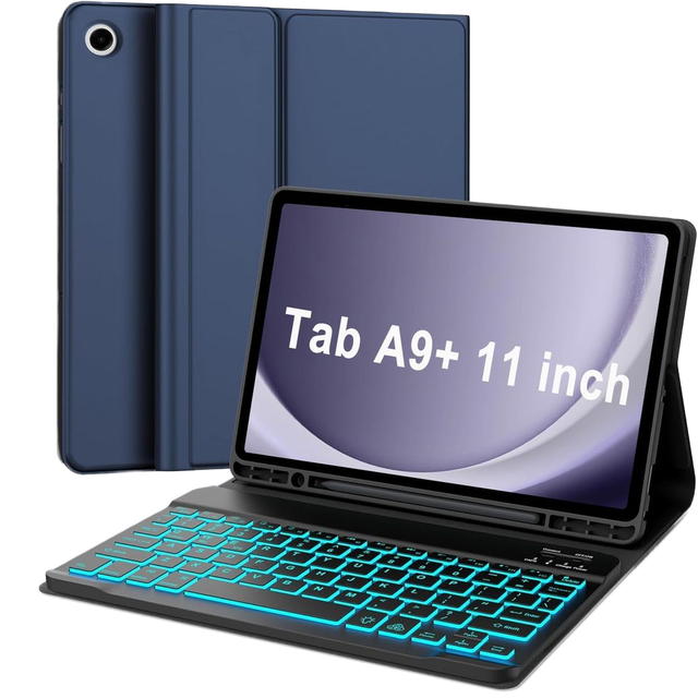 Detachable Keyboard Case for Samsung Tablet Galaxy Tab A9 Plus 5G 11 Inch 2023 Case with Keyboard for A9+ 11 Inch Tablet Stand