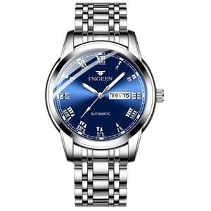 <span class=keywords><strong>FNGEEN</strong></span> 4002 reloj de cuarzo intrínsecamente para hombre, correa de acero inoxidable cómoda, calendario impermeable, pantalla de semana, reloj de negocios - Product Image 4