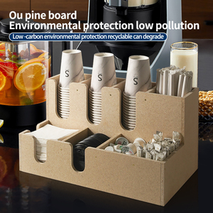 Nouveauté : Organisateur de station à café jetable en bois, accessoires de café, boîte de rangement, distributeur de gobelets en papier - Product Image 6