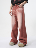 Pantalon en denim décontracté délavé à la pierre vintage pantalon en jean droit pour hommes femmes style streetwear bouton décoration pour toutes les saisons