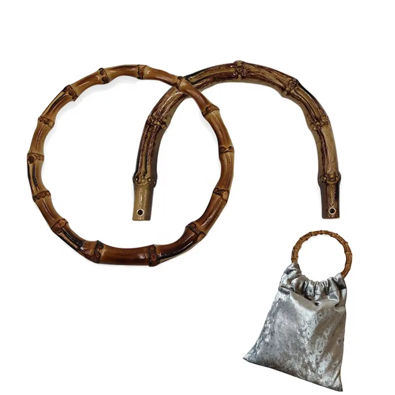 Round Bamboo bag handles for handbags handle bag