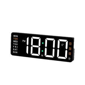 Desktop Led Electronic Alarm <b>Clock</b> With Voice Control Rectangle Shape Single Face Battery Powered For Bedroom Student Use - Product Image 5