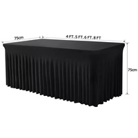 Ventes en gros de jupes de table extensibles élastiques, faciles à installer, housses de table carrées pour tables de banquet de 4 pieds, 5 pieds, 6 pieds, 8 pieds, fournitures pour événements de mariage