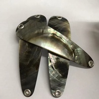 Leurre de pêche en coquillage noir poli de 100 mm en matériau organique avec œillets pour décoration de fêtes et cadeau