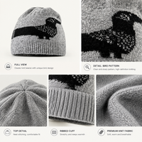 Bonnet en tricot jacquard Teckel, unisexe, motif chien saucisse mignon, bonnet d'hiver à revers pour la marche quotidienne