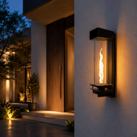 Applique murale moderne en bronze, acier inoxydable et verre trempé, personnalisable pour villa, maison, entrée extérieure, jardin, patio, éclairage extérieur