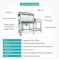 Mélangeur de poudre horizontal en acier inoxydable Guanyu 1000L, mélangeur de poudre sèche industriel
