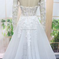 Nouvelle arrivée 2 en 1 robe de mariée de luxe avec fleur et dentelle perlée robe de mariée sexy