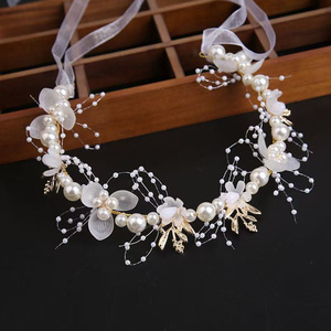 Fascette <span class=keywords><strong>per</strong></span> capelli <span class=keywords><strong>per</strong></span> bambine con foglie e fiori, accessori dolci <span class=keywords><strong>per</strong></span> capelli da <span class=keywords><strong>matrimonio</strong></span> - Product Image 1