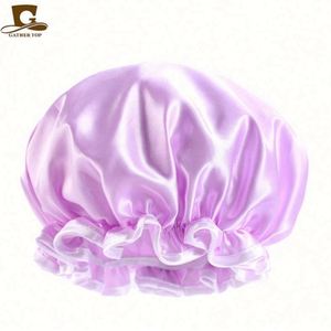 Bonnet de Douche Imperméable en Polyester Soyeux Double Couche pour Femme – Toutes Saisons – Vente en Gros - Product Image 2