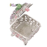Boîte à bijoux en cristal émaillé, porte-anneau, bijoux animaux, 24 pièces