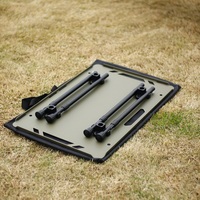 Table pliante portable légère de style moderne Soloman, en alliage d'aluminium, design tactique, pour salle à manger, cuisine, barbecue, camping