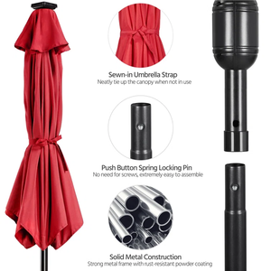 <span class=keywords><strong>Parasol</strong></span> électrique moderne à cadre en aluminium de 3m de rayons étanche automatique pour patio extérieur jardin villa restaurant hôtel parc - Product Image 3