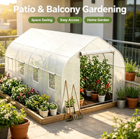 Serre tunnel autoportante pour culture extérieure, avec couverture en PE, porte enroulable et fenêtre d'aération, pour légumes de jardin, facilement assemblable