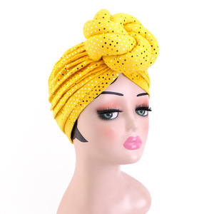 Al por mayor, nuevos pañuelos para la cabeza unisex Aso Oke, turbantes de <span class=keywords><strong>moda</strong></span> con lentejuelas brillantes, turbantes de lujo nigerianos africanos para mujer, para exteriores. - Product Image 4