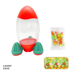 Şeker için plastik kutu roket şekilli kap oyuncaklar