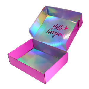 Boîtes d'expédition en carton ondulé de couleur rose avec logo personnalisé, boîtes de colisage, boîtes cadeaux pour cils, perruques, cosmétiques, outils de maquillage - Product Image 2