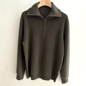 カシミヤセーター2024メンズ100% カシミヤニットプルオーバージッパー厚手ウールセーター冬カスタムカラー在庫あり男性用 - Product Image 1