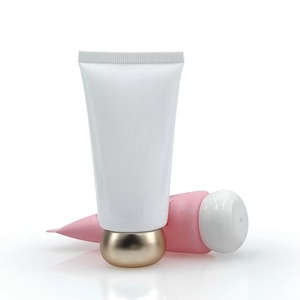 Tubo Cosmético de Plástico Suave para Loción Blanqueadora y Protector Solar, con Tapa Esférica de 50g, Impresión Blanca y Rosa, Diseño Único Personalizado, Precio de Fábrica - Product Image 4