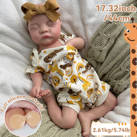 Poupée Bébé Reborn Garçon Réaliste 17'' en Silicone Souple, Simulation Anatomique 1:1, Jouet pour Enfant, Cadeau