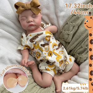 17 "שינה פתוח הפה ליי 1:1 סימולציה אנטומי נכון לסימולציה סיליקון רך נולד תינוק בובה ילד ילד קטן קטן - Product Image 4