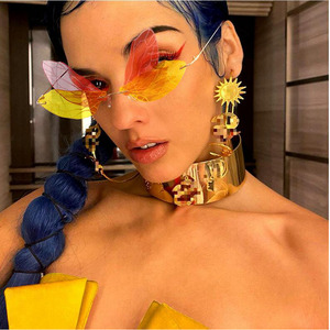 Lunettes de soleil Dragonfly unisexes, monture PC sans cadre, métal doré, protection UV400, type 3, légères, tendance et à la mode - Product Image 4