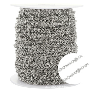Cadenas de cuentas espaciadoras de acero inoxidable de 10 m por rollo, chapadas en oro de 18 quilates, rollo de cadena de cuentas alternadas para la fabricación de collares y pulseras - Product Image 6