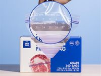 Duurzame, zelfdichtende, transparante PE plastic ziplock recyclebare voedselbewaarzak voor fruit, groenten, brood, cake, met gravureprint.