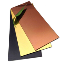 Panel compuesto de aluminio con espejo dorado o plateado (ACP) ACM antiestático para revestimiento de paredes ligeras para aplicaciones hoteleras