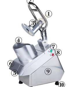 Coupe-légumes industriel électrique, machine commerciale pour la découpe et le tranchage de pommes de terre à grande capacité et le râpage du fromage - Product Image 2