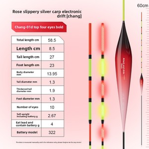 Artiste folklorique <span class=keywords><strong>LED</strong></span> attaque coulissante argent carpe grosse tête carpe flotteur lumineux très sensible queue dure grand voyage les deux jour nuit - Product Image 6