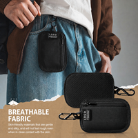 Portefeuille porte-cartes portable avec logo personnalisé, blocage RFID, pochette zippée pour pièces de monnaie et clés, idéal pour les voyages en plein air