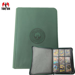 TORSON 360 9-Taschen-3D-Kartenspeicher Binder <span class=keywords><strong>3</strong></span>-reihiges Ledersamt-Fotoalbum für TCG MTG Poker Brettspiele mit PU-Cover - Product Image 1