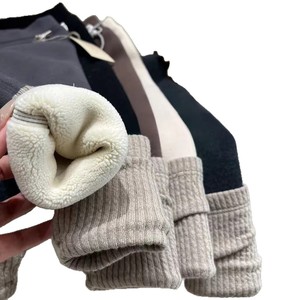 Tongxingyuan Fleece-lined Leggings For Baby Girls Autumn Winter Cotton Knitted Solid Color Straight Fit Long Pants - Product Image 5