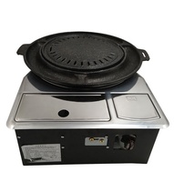 Table de cuisson et barbecue au gaz propane intégrée coréenne avec acier inoxydable et allumage pulsé pour restaurants, rôtissage et fondue