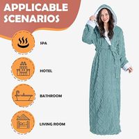 Usine De Luxe Chemise De Nuit Femmes Doux Moelleux Chaud À Capuche Peignoir Longue Polaire Robe avec Respirant Style Décontracté