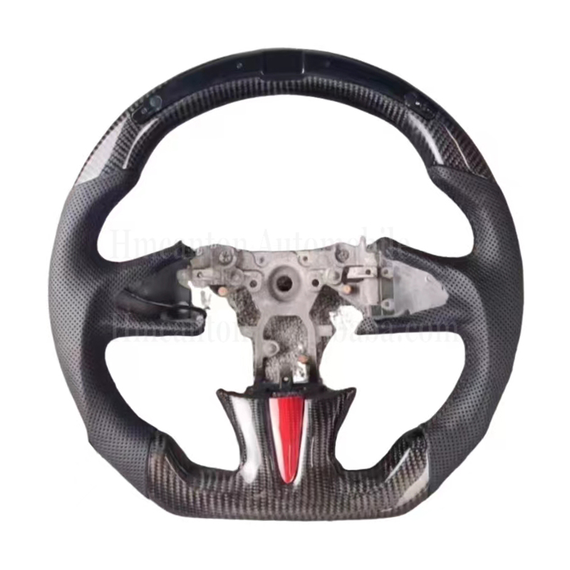 Perforated Leather+Carbon Fiber+LED+Black Stitchin