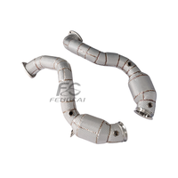 Sistema de Escape Deportivo de Alto Flujo con Colector y Tubo de Bajada de Acero Inoxidable SS304 para Aston Martin DB11 4.0T V8 2017-2023, Mejora la Respuesta del Turbo