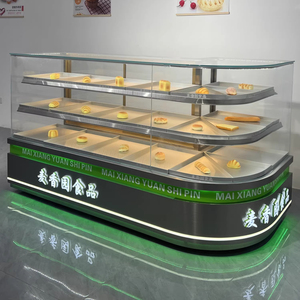 Vitrines à pâtisserie, <span class=keywords><strong>vitrine</strong></span> réfrigérée <span class=keywords><strong>d</strong></span>'<span class=keywords><strong>angle</strong></span> <span class=keywords><strong>en</strong></span> <span class=keywords><strong>verre</strong></span> neutre, éclairage LED, écologique, durable, dimensions personnalisables - Product Image 2