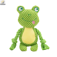 Jouets écologiques pour chiens : Jouet à tirer en peluche renard couineur avec corde en coton double couche, pour le nettoyage des dents et anti-ennui, grand format, accessoires pour animaux de compagnie