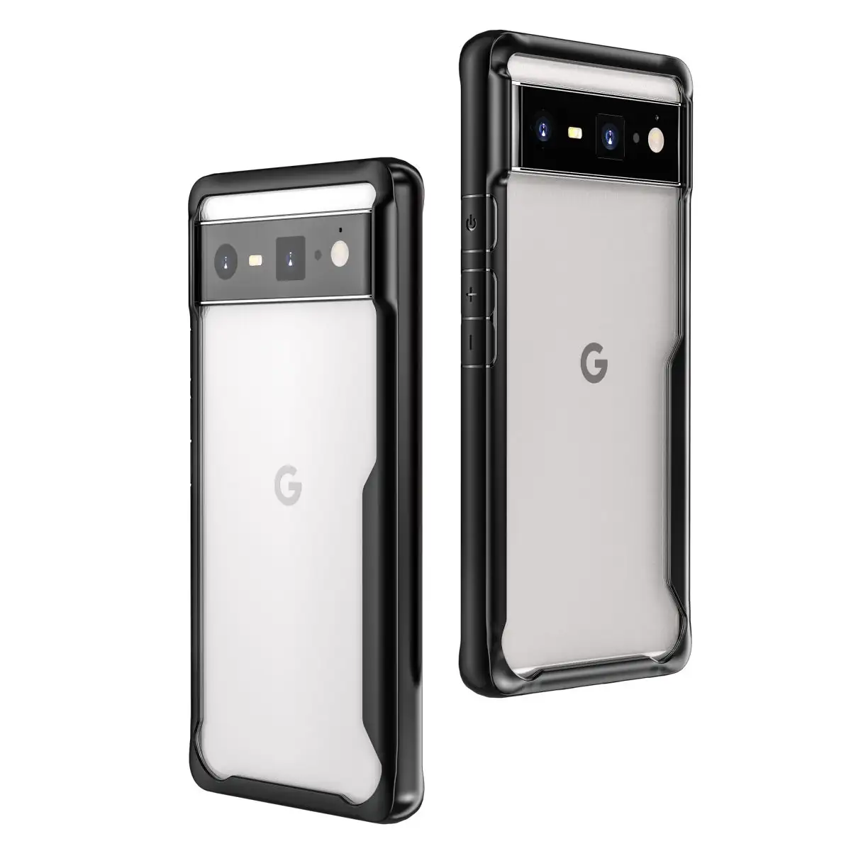 Casing ponsel kristal hitam, untuk Google Pixel 6 6Pro TPU hibrida transparan