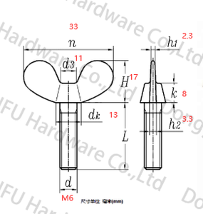 Vis à oreilles en acier inoxydable standard DIN, fabrication directe d'usine, finition unie en carbone, vis papillon, vis à tête bombée, tailles de <span class=keywords><strong>M3</strong></span> à M8 - Product Image 6
