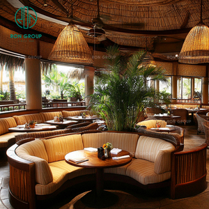 Nhà Hàng Vòng Bằng Gỗ Cong Nửa Vòng Tròn Bàn Sofa Đồ Nội Thất Thiết Lập Gian Hàng Chỗ Ngồi Cho Quán Cà Phê Quán Cà Phê - Product Image 2