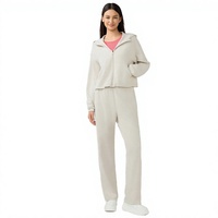 Ensemble de survêtement deux pièces à capuche en polaire respirante, coupe oversize, avec pantalon de jogging évasé en coton – Collection Hiver, Meilleures ventes