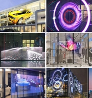 Película LED Transparente Flexible Adhesiva para Ventanas, Color RGB, IP65, para Ascensores, Fácil Instalación, Video Wall LED Interior
