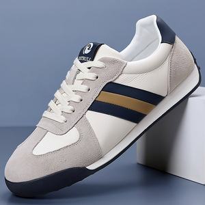 Zapatillas Retro de Skateboarding con Cordones, Puntera a Rayas, Suela de Goma Ligera, Forro de PU para Todas las Estaciones, Lengüeta con Logotipo y Estampado de Goma - Product Image 1