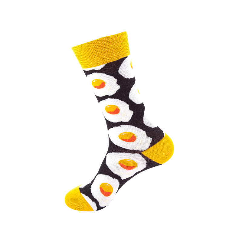 Customized Socks logo Fashion Men Dress Cotton Novelty Funny Fruit Pizza Ice Cream Food Unisex Socks