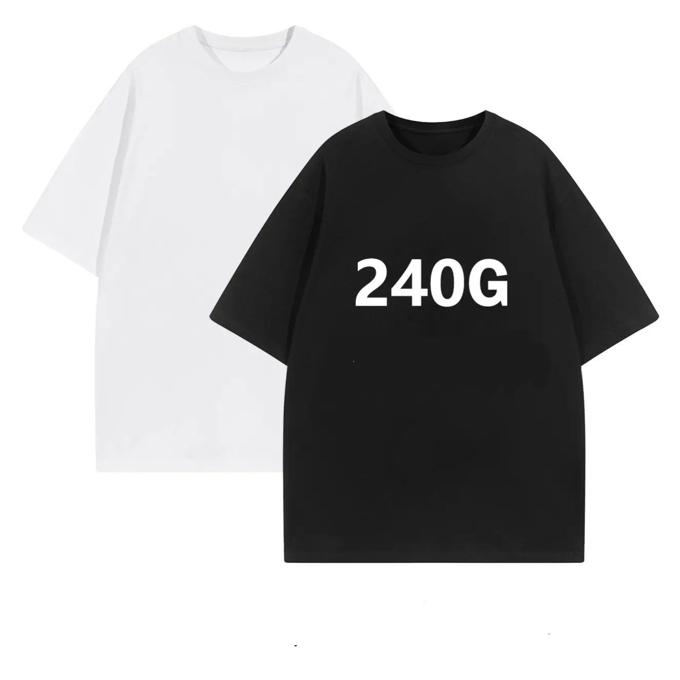 ผู้ผลิตขายส่งโลโก้ที่กําหนดเองขนาดใหญ่ unisex เสื้อยืดลําลองผู้ชาย 240 กรัมผู้หญิงช่องว่างเสื้อยืดผ้าฝ้าย 100%